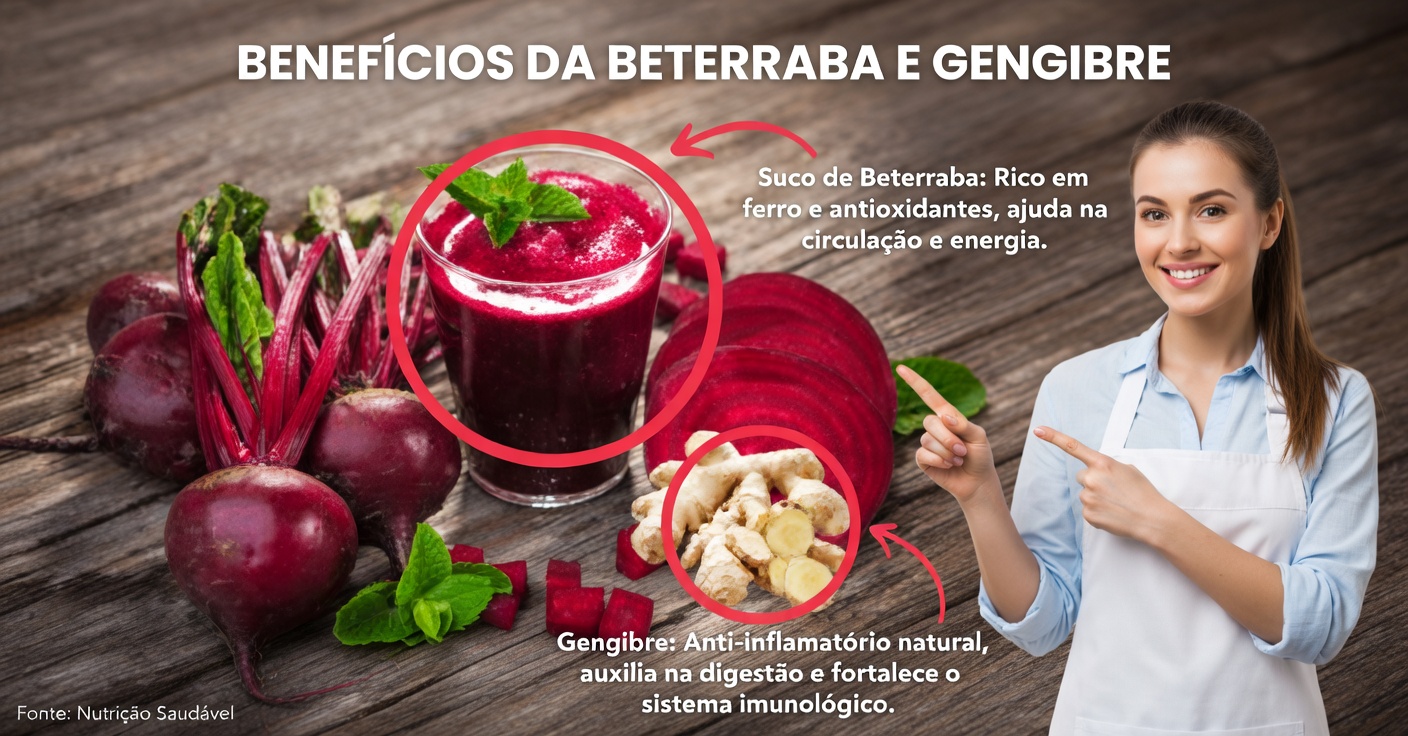 Suco de Beterraba e Gengibre: Energia e Saúde em um Copo