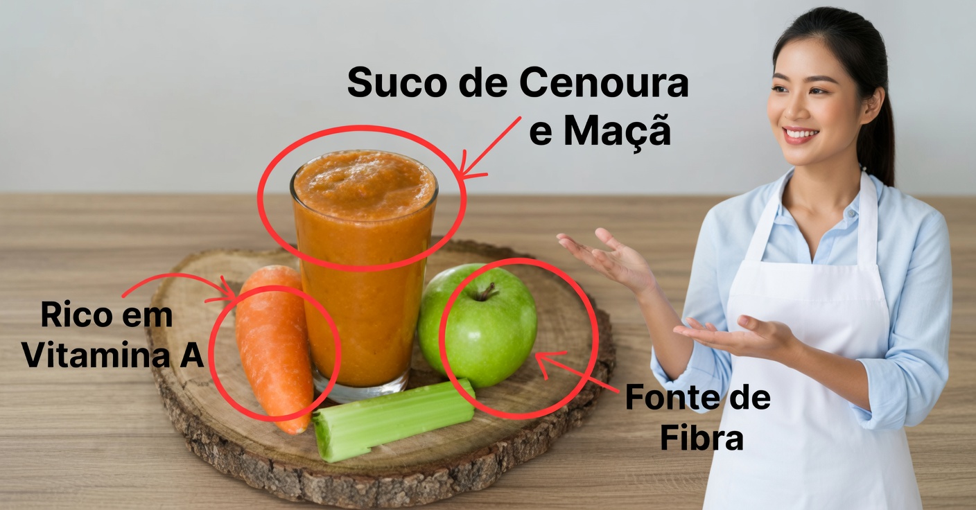Suco de Batata, Maçã Verde e Cenoura: Alívio Natural para a Gastrite
