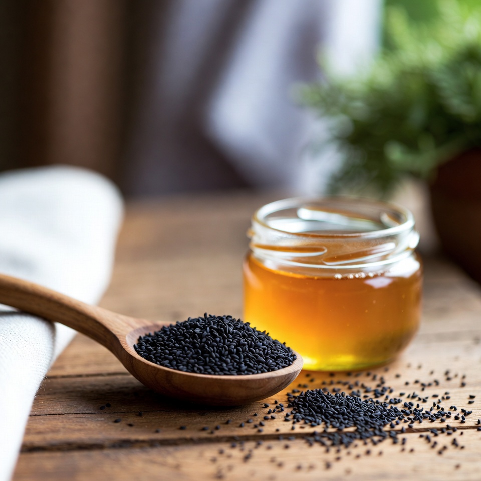 Sementes de cominho-preto e mel para fortalecer a imunidade e a cura