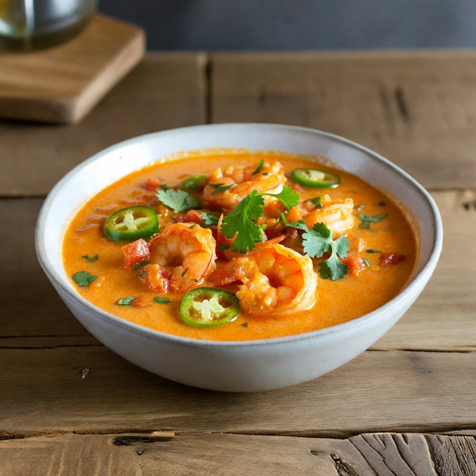 Receita de Sopa Cremosa e Picante de Camarão com Jalapeño