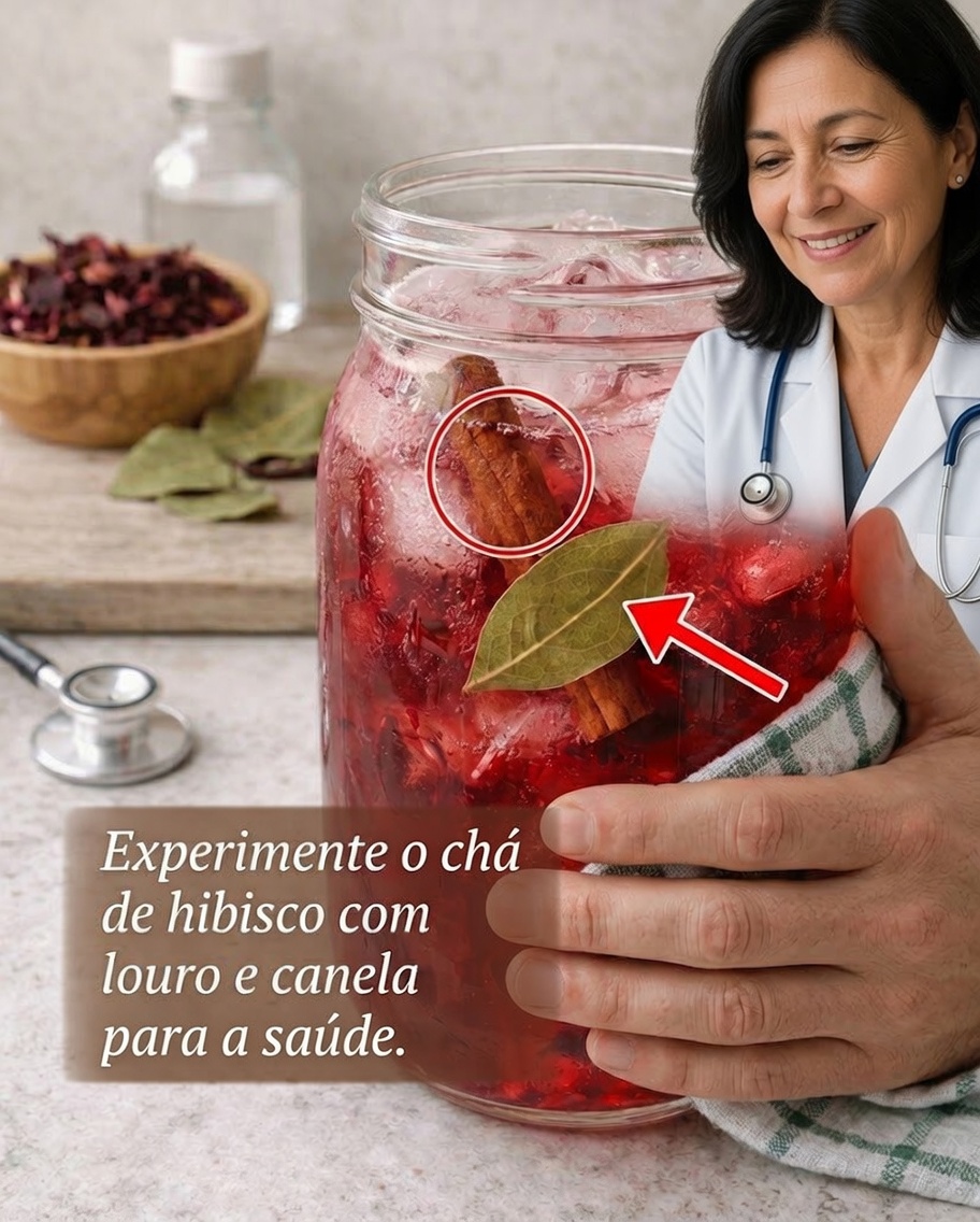 Você já experimentou adicionar louro e canela ao chá de hibisco?