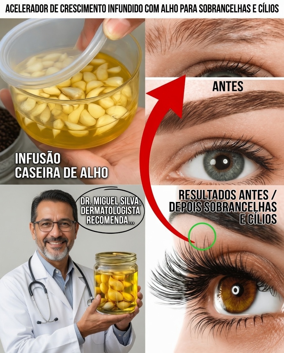 Sobrancelhas Mais Cheias e Cílios Mais Longos Naturalmente – O Segredo de 2 Ingredientes que Você Estava Perdendo