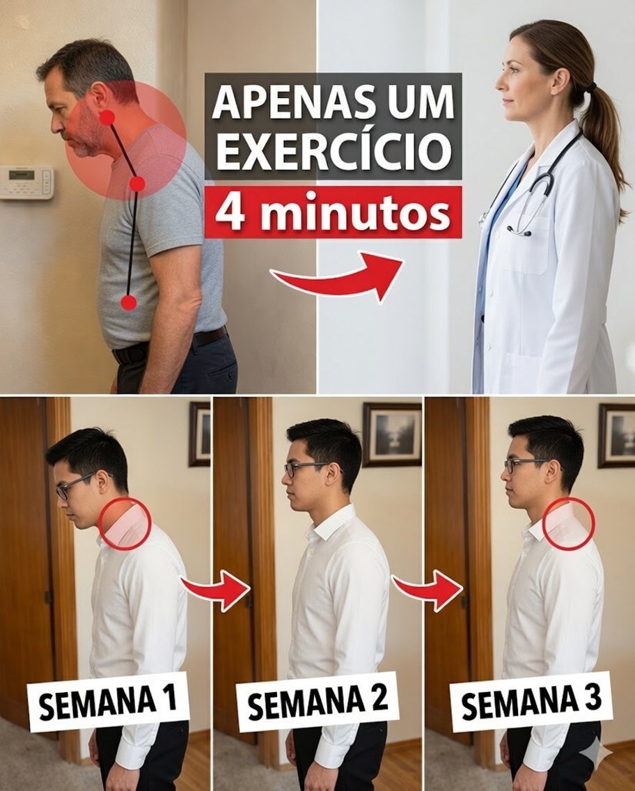 Como Corrigir a Postura da Cabeça Projetada para a Frente Depois dos 60 em Apenas 4 Minutos – A Rotina Suave que o Médico Mais Velho do Japão Recomenda