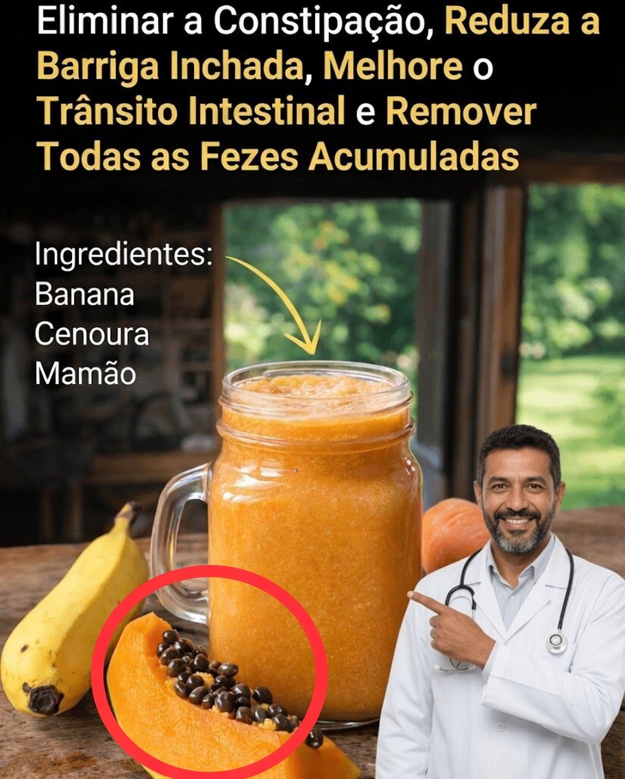Como fazer um smoothie simples de banana, cenoura e mamão para melhorar a digestão e o trânsito intestinal