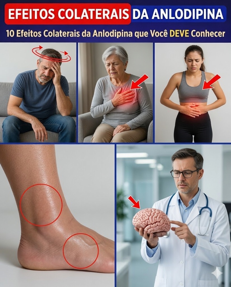10 Efeitos Colaterais Ocultos do Amlodipino que o seu Médico Pode Não Mencionar