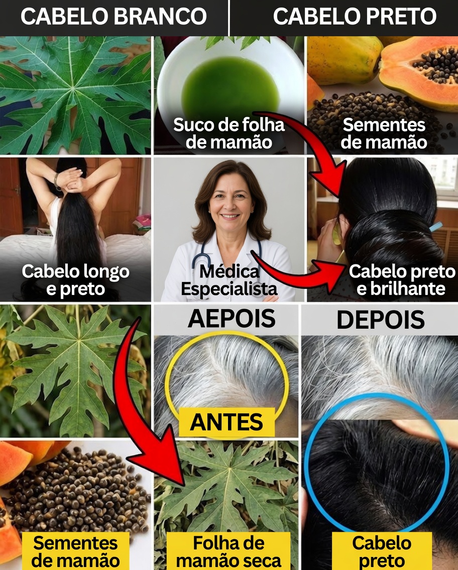 Folhas de Mamão para Cabelos Jovens: Um Caminho Natural para Fios Mais Escuros, Fortes e Radiantes