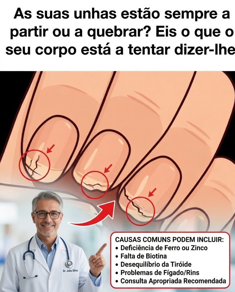 Suas unhas estão sempre rachando ou quebrando? Seu corpo pode estar enviando um aviso