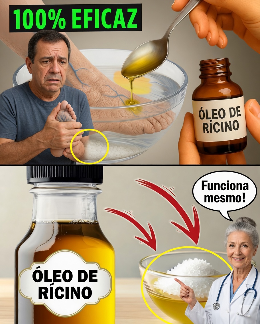 MULHERES COM MAIS DE 65 ANOS: O escalda-pés de 10 dias com óleo de rícino e sal de Epsom que pode mudar como você se sente