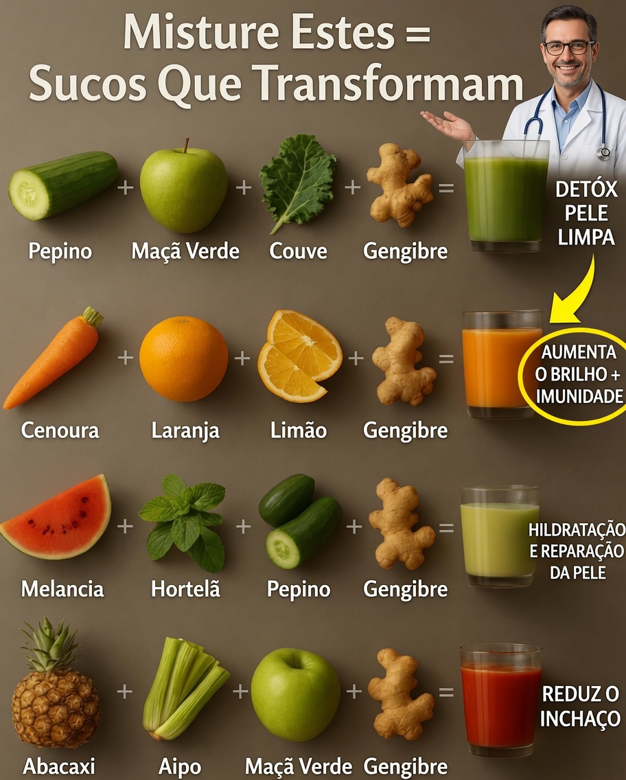 Misture Estes Sucos Poderosos para o Bem-Estar Diário