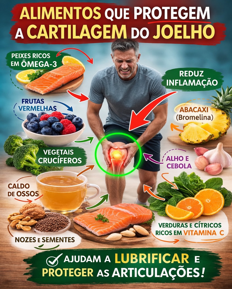 Alimentos naturais para apoiar a saúde da cartilagem do joelho: proteja suas articulações de forma inteligente
