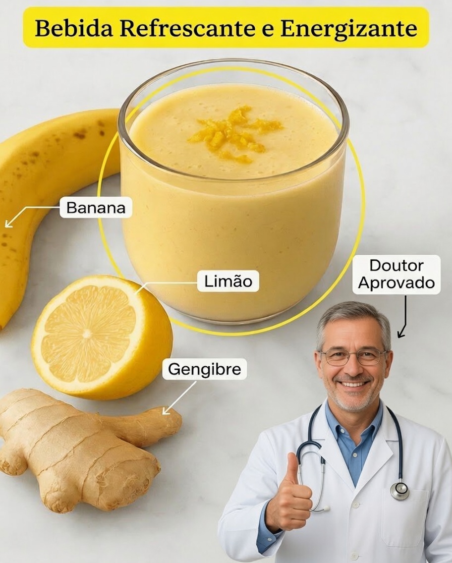 Start the Day with Energy: Natural Banana, Lemon and Ginger Smoothie
