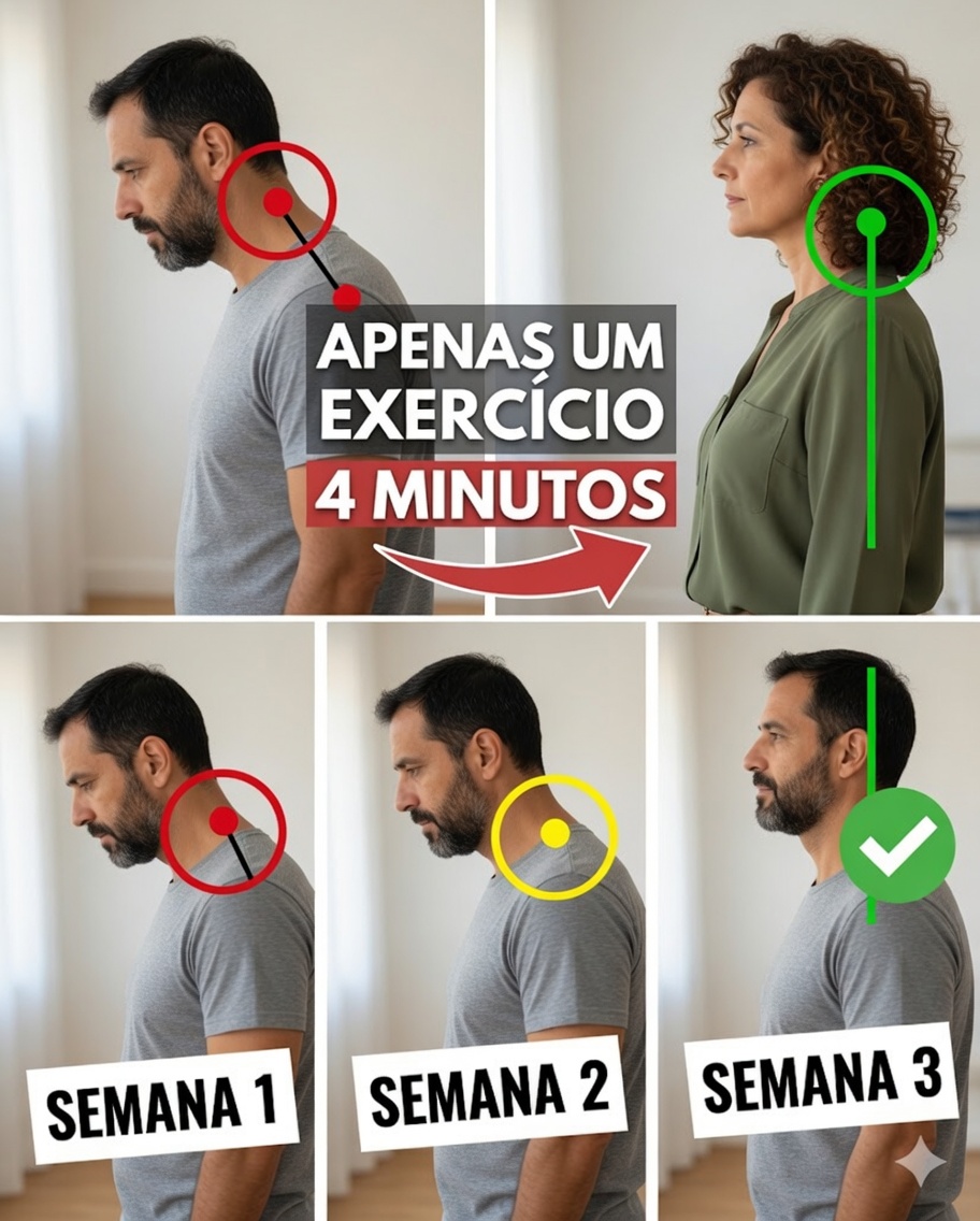 Hábito Diário Simples para Melhorar a Postura da Cabeça Projetada Após os 60 Anos em Apenas 4 Minutos em Casa