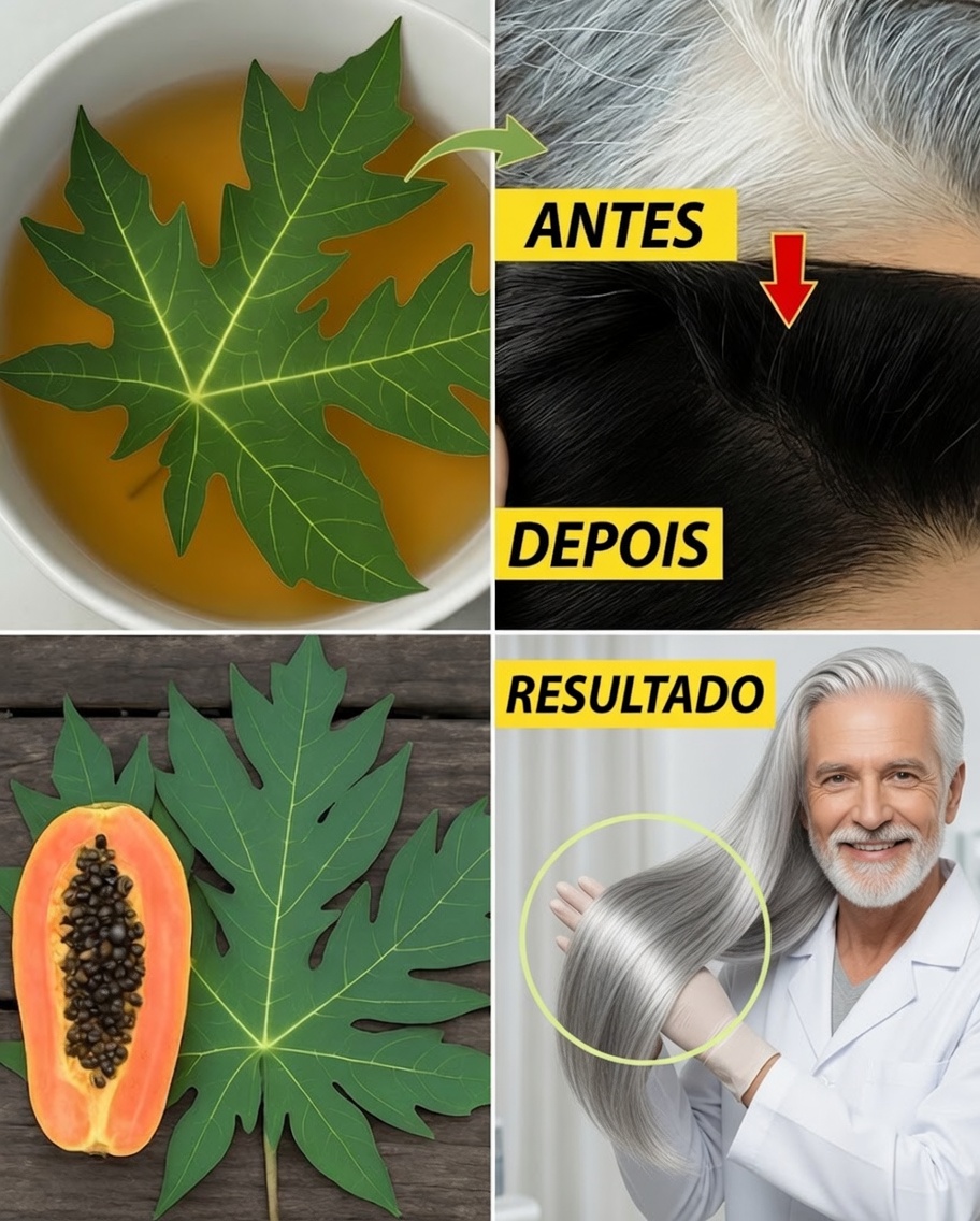 Folhas de Mamão: O Truque Natural para Cabelos Mais Escuros e Longos Durante a Noite
