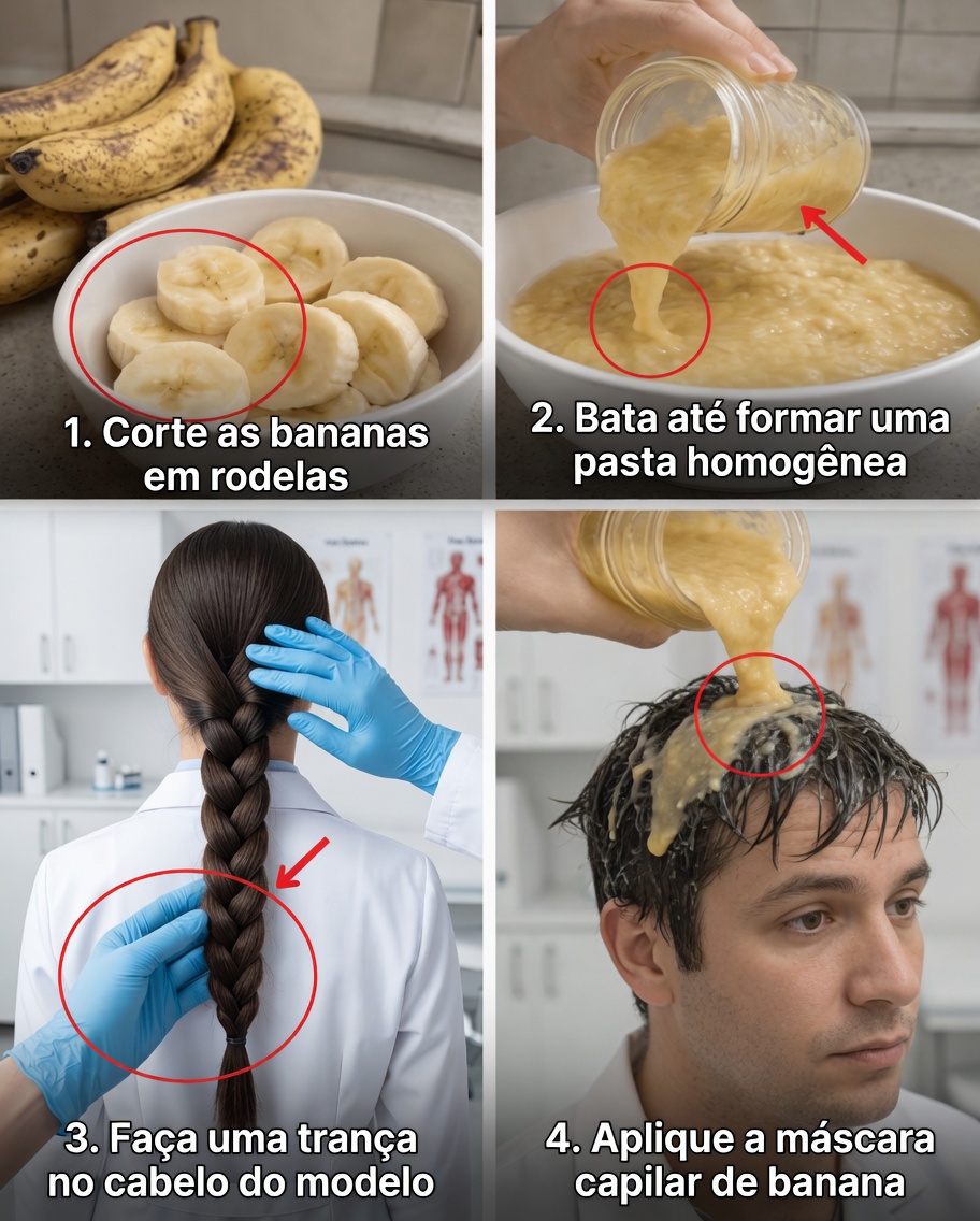 Máscara Capilar de Banana Duas Vezes por Semana para Cabelos Mais Longos, Mais Volumosos e com Crescimento Saudável