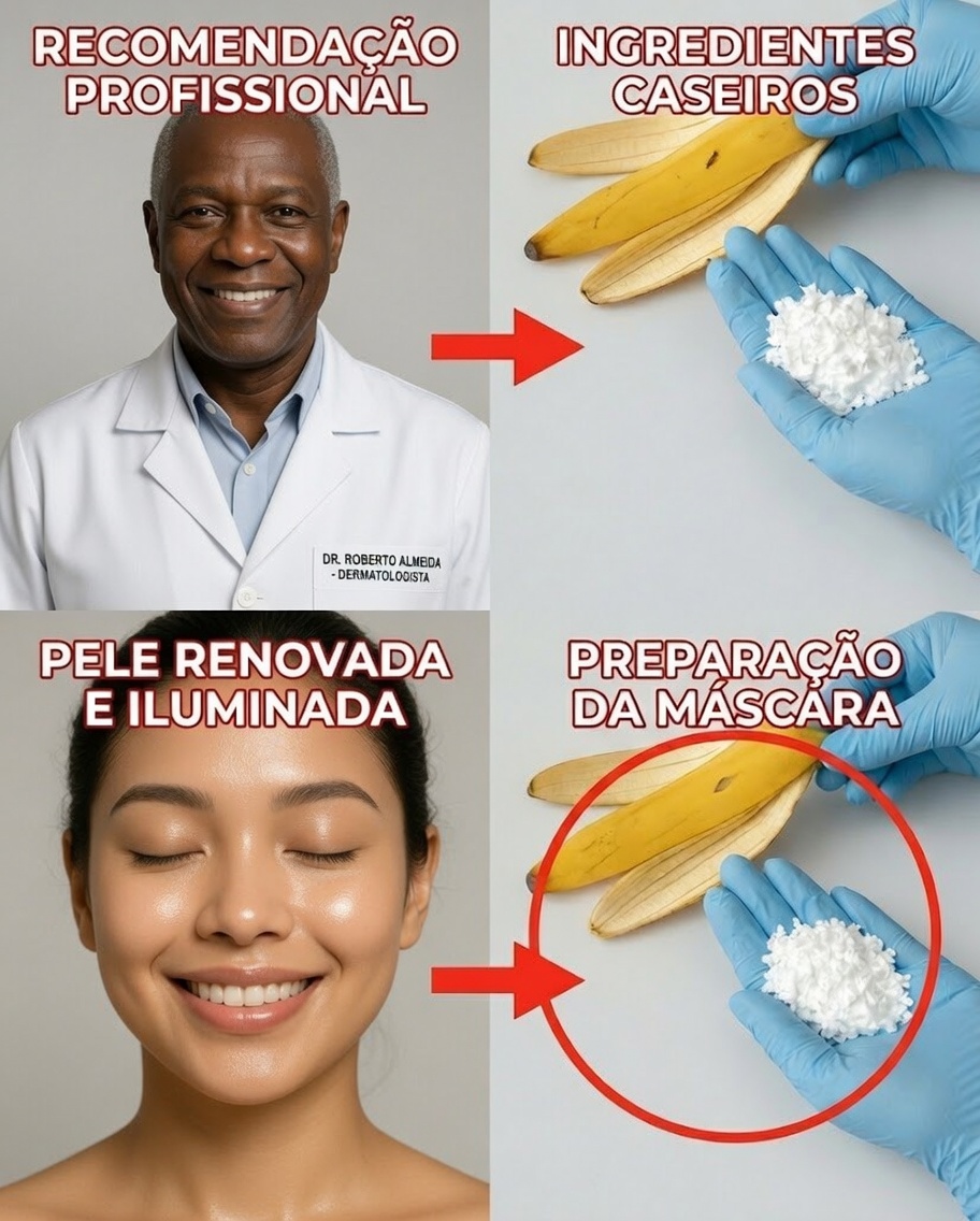 Fórmula simples de casca de banana e amido de milho que pode deixar a pele mais lisa