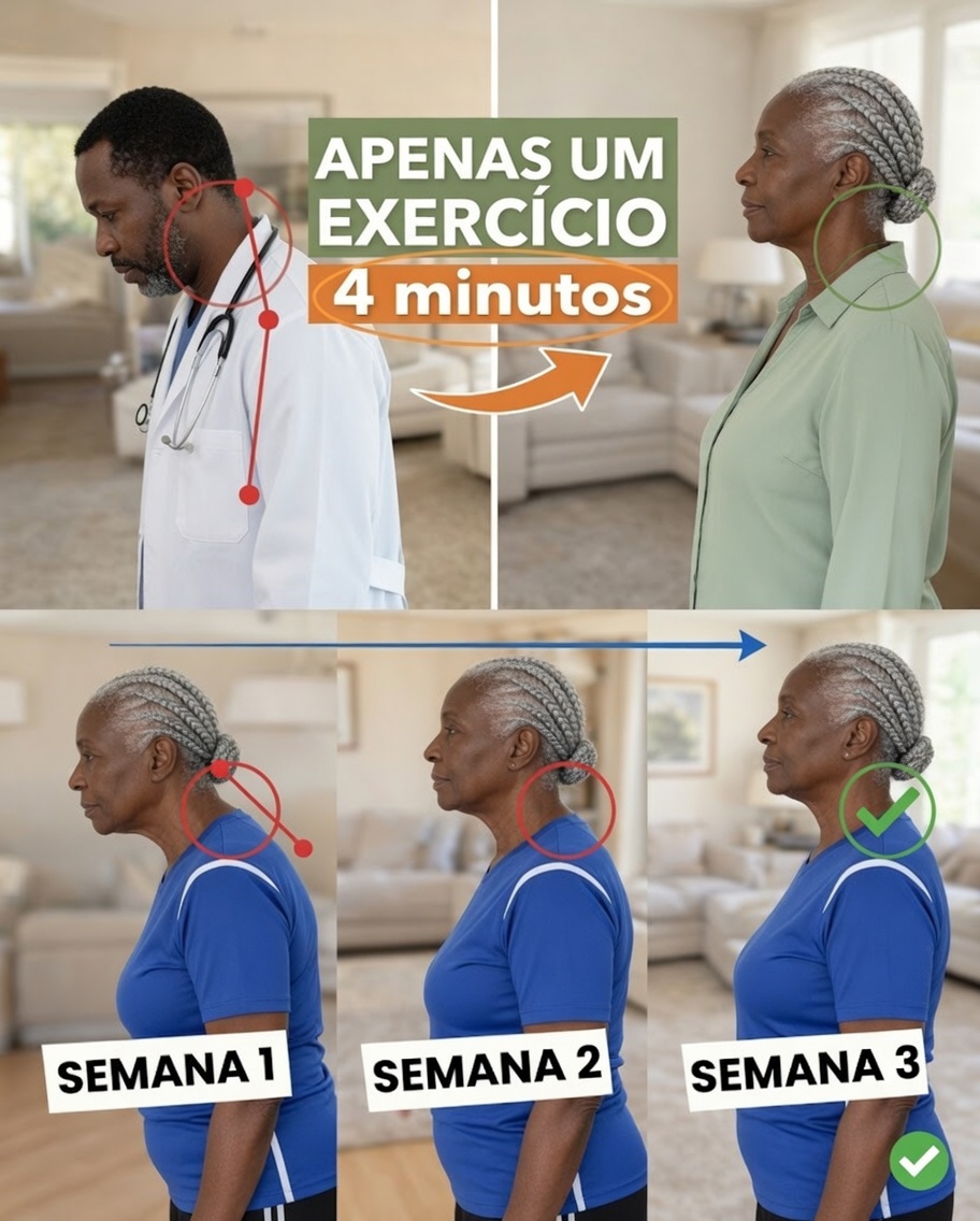 Como Melhorar Suavemente a Postura da Cabeça Projetada para a Frente Após os 60 – Uma Rotina Simples de 4 Minutos por Dia