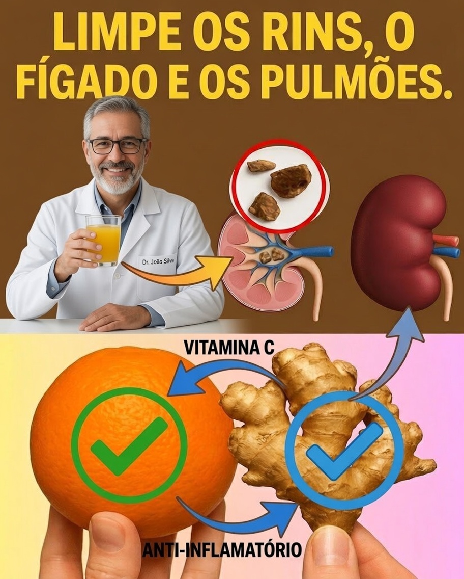 Fortaleça Naturalmente a Saúde dos Rins, do Fígado e dos Pulmões com Laranja e Gengibre
